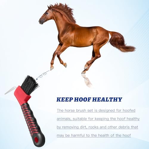 Zhehao 30 Pieces Horse Hoof Pick Brush with Soft Rubber Handle Portable Hoof Pick with Brush, Random Colors