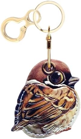 BORKUANA PU Leather Keychain Holder Protective Case Compatible with AirTag