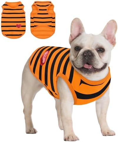 Queenmore Small Dog Shirt,Soft Breathable Dog Shirt for Dogs Cats Boy Girl,Pet Clothes for All Season,Breathable Lightweight Pet Tshirt for Frenchie, Dachshund, Yorkie