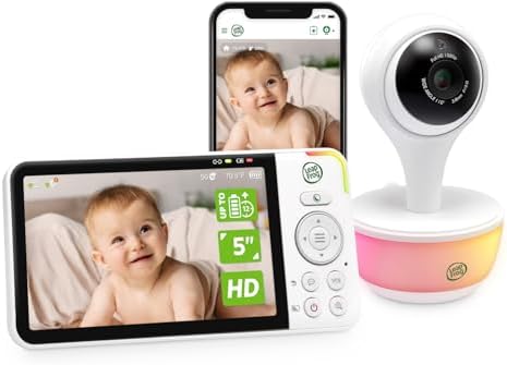 LeapFrog Smart WiFi Baby Monitor, 1080p Camera, 5-Inch IPS Display, Color Night Vision | 5000mAh 22-Hr Battery, VOX Mode, 110° Wide Angle, 8X Zoom, Humidity & Temperature | LF815HD