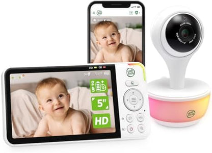 LeapFrog Smart WiFi Baby Monitor, 1080p Camera, 5-Inch IPS Display, Color Night Vision | 5000mAh 22-Hr Battery, VOX Mode, 110° Wide Angle, 8X Zoom, Humidity & Temperature | LF815HD
