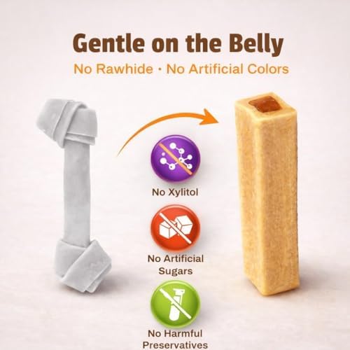 Pet Naturals BusyButter Balanced Belly Peanut Butter Bones, Rawhide-Free Chews for Small Dogs, Long Lasting Chew Bones, Probiotics and Pumpkin for Gut Health, 22 Count