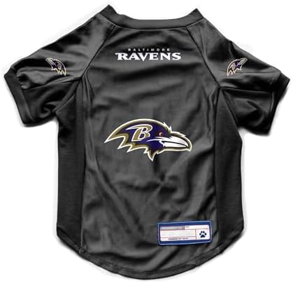 Littlearth NFL Baltimore Ravens Stretch Pet Jersey, Team Color, X-Small