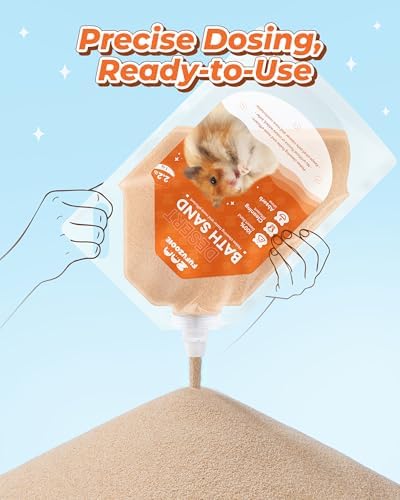 Hamster Bath Sand, 18oz Natural Desert Sand for Gerbil & Syrian Mice, Brown