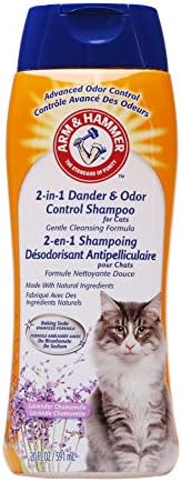 Arm & Hammer 2-in-1 Deodorizing Cat Shampoo, Lavender, 20 Fl Oz, 6-Pack