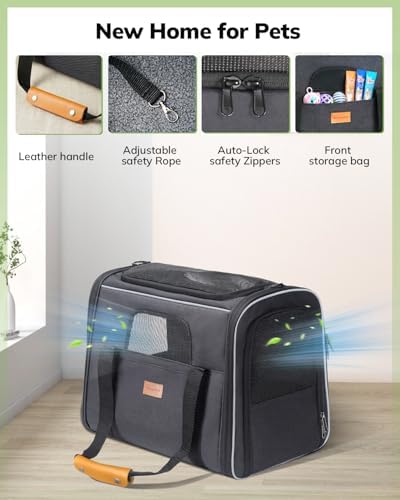Morpilot Pet Carrier for Large Cats, Puppies & Small Dogs Up to 25lbs
