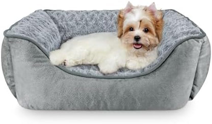 JOEJOY Rectangle Dog Bed for Large Medium Small Dogs - Washable Orthopedic Sofa Bed, Soft Breathable Puppy & Pet Cuddler, Durable Calming Dog Bed with Anti-Slip Bottom, Multiple Sizes, Grey
