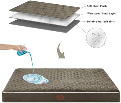 WNPETHOME Orthopedic Waterproof Large Dog Bed for Crate Cozy Sleep