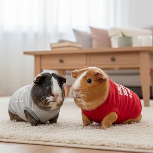 Guinea Pig Clothes (2-Pack), Soft Small Animal Vest T-Shirt