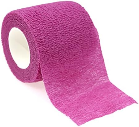 Self Adhesive Bandage Wrap Animal Cohesive Bandage Self Adherent Wrap First Aid Tape for Dogs Cats Horses Birds & Wrist Healing Ankle Sprain (2 Inch Pink 12 Rolls)