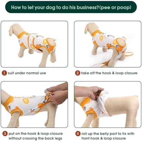 Kuoser Recovery Suit for Dogs Cats, Soft Dog Surgery Suit Female Male Spay