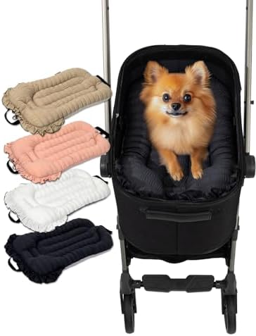 Easy Wash Dog Stroller Mat, Durable Orthopedic Pet Stroller Cushion for Dogs & Cats, Ergonomic Pad for Pet Cart, Ideal Accessories & Pads for Comfortable Rides (Space Grey, S)