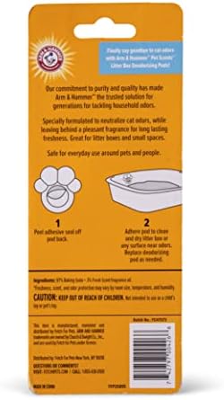 Arm & Hammer Pets Cat Litter Box Deodorizing Pods 2 pods, Fresh Breeze Scent | 2 Cat Litter Box Deodorizer from Arm and Hammer | Combats Cat Odors | 2 Adhesive Devices (Pack of 2)