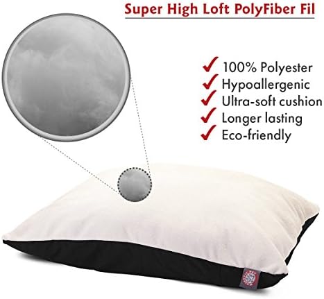 Majestic Pet Rectangle Large Dog Bed Washable – Removable Slipcover Pet Bed – Dog Crate Bed Super Value Pillow Dog Bed – Dog Kennel Bed for Sleeping - Dog Bed Large Breed 36 x 48 Inch – Black
