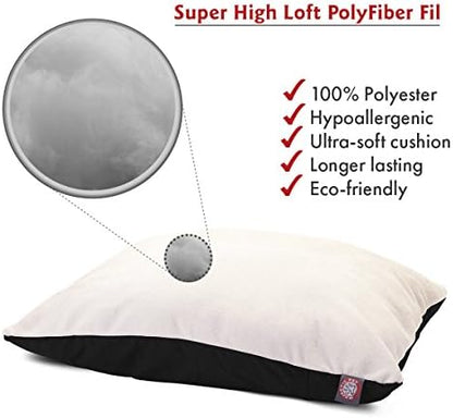 Majestic Pet Rectangle Large Dog Bed Washable – Removable Slipcover Pet Bed – Dog Crate Bed Super Value Pillow Dog Bed – Dog Kennel Bed for Sleeping - Dog Bed Large Breed 36 x 48 Inch – Black