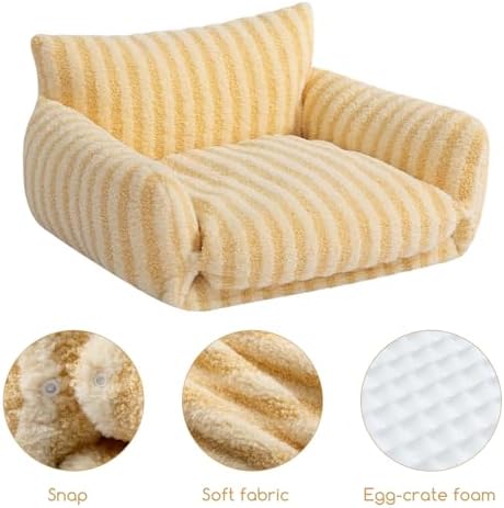 Hollypet Cat Bed Small Dog Orthopedic Couch Beds for Pets up to 20 lbs