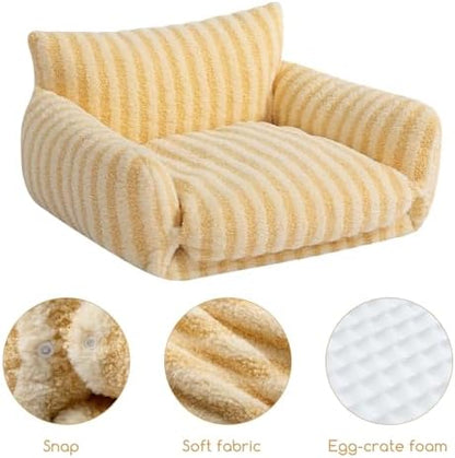 Hollypet Cat Bed Small Dog Orthopedic Couch Beds for Pets up to 20 lbs