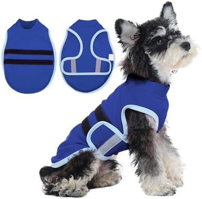 Nanaki Soft Dog Fleece Vest-Warm Puppy Sweatshirt,Reflective Fleece Dog Sweater for Autumn Winter Early Spring,Easy On Pullover Vest Lightweight Comfortable Sleeveless Stretchy Chihuahua,S