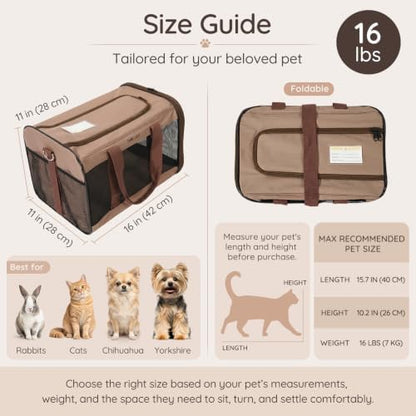 BELLA & PAL Cat Carrier Travel Bag, Airline Approved Soft-Sided Cat Carrier