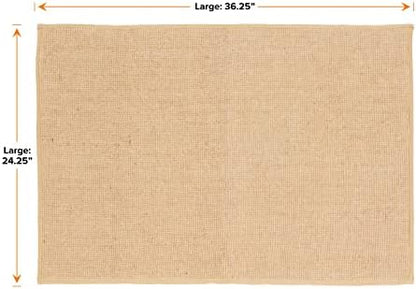 Neater Pets Jute Cat Litter Trapping Mat - Catches Spilled Litter Mess from Kitty Litter Box to Protect Floors, Soft on Cats Paws, Anti-Skid Backing, Easy to Clean, Beige, 24" x 36"