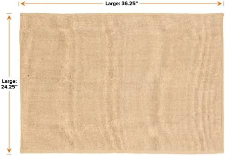 Neater Pets Jute Cat Litter Trapping Mat - Catches Spilled Litter Mess from Kitty Litter Box to Protect Floors, Soft on Cats Paws, Anti-Skid Backing, Easy to Clean, Beige, 24" x 36"