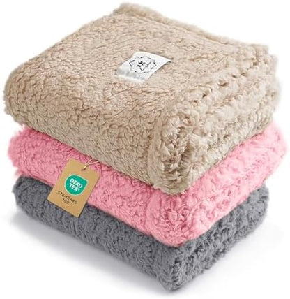 Luciphia 3 Pack Soft Sherpa Fleece Blankets for Dogs Cats Puppies,41"x31"