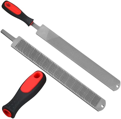 Gisafai 2 Pcs 18 Inch Rasps for Shoeing Horses with Handle Trimming File Carbon Steel Farrier Tools for Repair Horse Goat Hooves Cow Donkey Pig Animal Hooves Repairing Wood Working Supplies