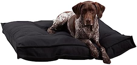 Happy Hounds Milo Square Tufted Pillow Dog Bed, Black, Large (40" x 40"), 40.0" L x 40.0" W x 6.0" Th