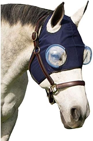 Equine-Medi Lens Horse Eye Protection Hood, Shatterproof, Flexible Lens for Corneal Ulcers, & Eye Injuries, Compatible w/Horse Fly Mask, XL Horse Size