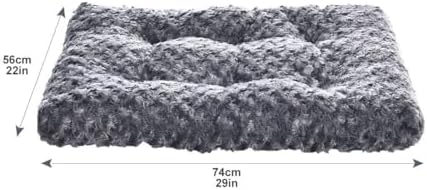 Amazon Basics Washable Cat and Dog Bed Crate Pad, Indoor, Easy to Wash, Fits Medium Crates, 29 x 21 x 3 inches, Gray