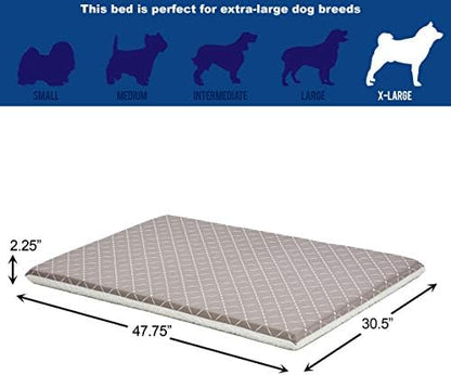 MidWest Homes for Pets Quiet Time Couture Paxton Pet Bed in Mushroom/Fleece with Pillow Cover, Mushroom, 48" (40748-MRD)