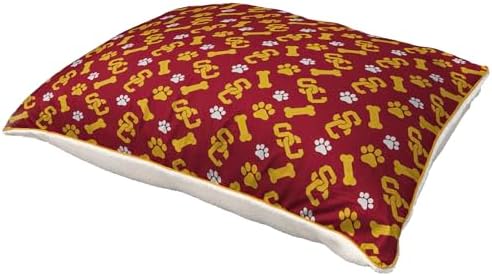 Pegasus Sports Officially Licensed NCAA Bones Repeat Sherpa Pet Bed