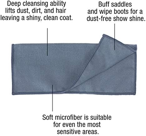 ECP Equine Comfort Products Microfiber Tack Cleaning Towels, Lifts Dirt, Dust & Sweat from Saddles, Bridles & Girths, Polishes Metal & Boots, Chemical-Free Leather Care, for Shows & Daily Use, 3-Pack