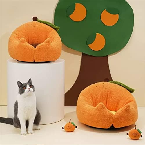 Cats Bed Orange House Recliner Cats Litter Basket Cushion Pet Bed Products Soft and Cute Plush Sofa Cushion (A M Code)