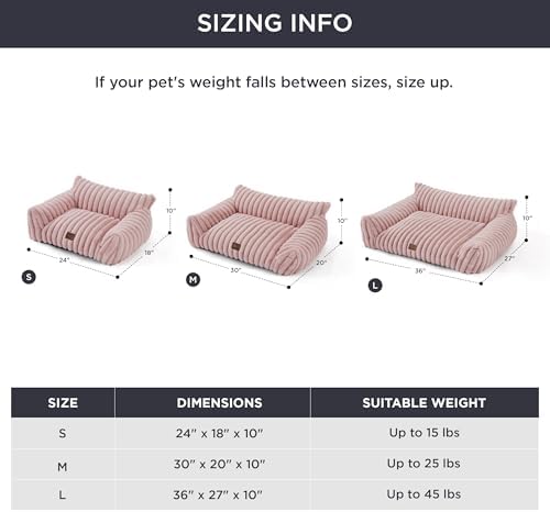 Bedsure ComfyFleece™ Shown on TV Fluffy Cat Couch for Pets,24in Blush Pink