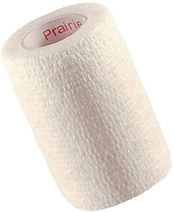 Vet Tape (White) (2 Pack) (3 Inch x 15 feet) Self Adhesive Adherent Adhering Cohesive Flex Self Stick Bandage Grip Roll Dog Cat Pet Horse