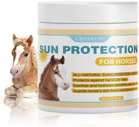 Horse Sunscreen for Nose & Sensitive Pink Skin – Natural Sunscreen for Horses with Non-Nano Zinc Oxide – Protects Against Sunburn, Windburn & Dryness – Safe, Long-Lasting Sunblock for All Seasons,8 oz