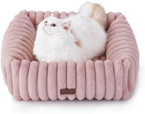 Bedsure ComfyFleece™ Dog Bed for Small Dogs & Cats Washable，20in Blush Pink