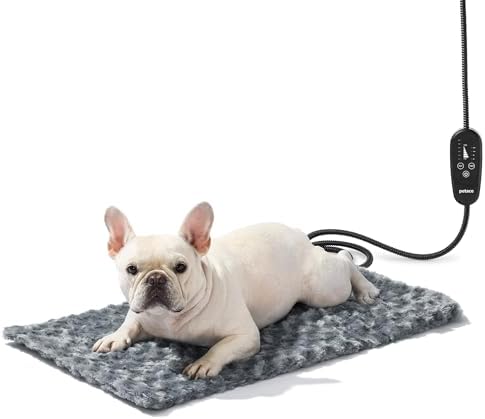 Adjustable Temperature Dog Heating Pad, 27.5"x15.7", 75W, Light Gray