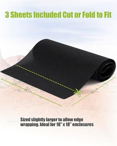 3Pcs 18"x18"Reptile Terrarium Substrate Barriers, Reptile Tank Accessories, Bioactive Terrarium Supplies for Frogs, Tarantula, Newts, Salamanders, Geckos, Skinks, Lizards, Snakes