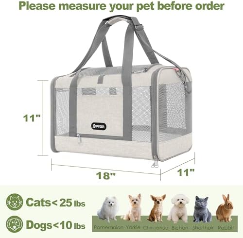 GAPZER Cat Carrier American Airline Approved 18x11x11,Top Opening Pet Cage
