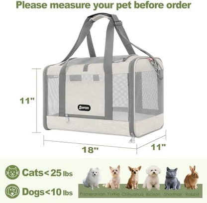 GAPZER Cat Carrier American Airline Approved 18x11x11,Top Opening Pet Cage