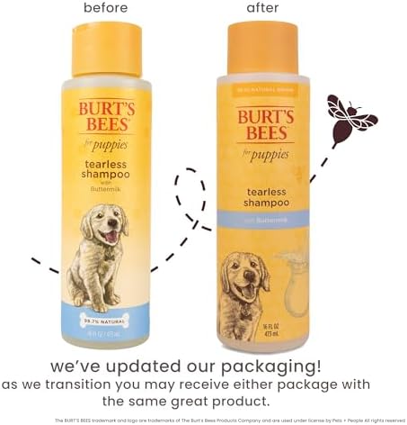 Burt's Bees for Pets Tearless Puppy Shampoo, with Buttermilk, 16 Fl Oz