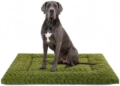 Exsnugy Washable Dog Bed Mat Large Size Fluffy Pet Crate Pad 48x30 XXL