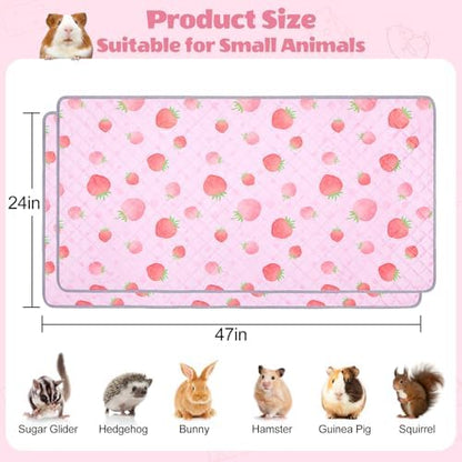 Unicorn Catcher 2 Pack Washable Guinea Pig Cage Liner, Waterproof Bedding