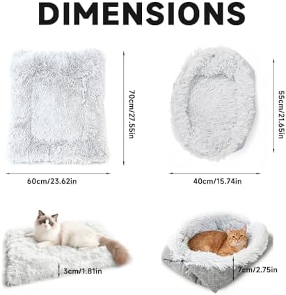 FAMILY'S BACKYARD Cat Bed for Indoor Cats,Foldable, Dual-Style Warm Pet Bed, Suitable for Individual Cats and Small Dogs.Dog beds for Small Dogs，Size:27.56 * 23.62 * 1.18inch.
