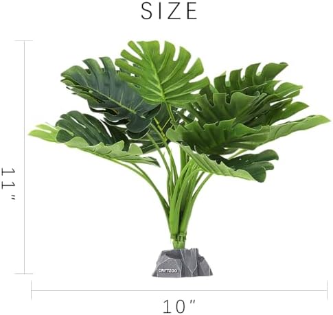Monstera Fake Plants Reptile Terrarium Decor for Tank Accessories