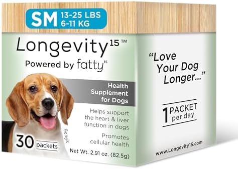 Yummy Combs Longevity15 – C15:0 – Fatty Acid Health Supplement for Dogs – Healthy Pet Supplies – for Small Dogs, 1 Pack