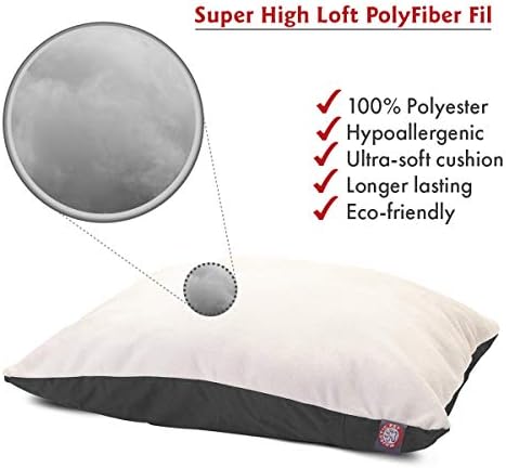 Majestic Pet Rectangle Large Dog Bed Washable – Removable Slipcover Pet Bed – Dog Crate Bed Super Value Pillow Dog Bed – Dog Kennel Bed for Sleeping - Dog Bed Large Breed 36 x 48 Inch – Gray