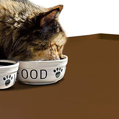 Silicone Dog Food Mat Waterproof Pet Feeding Tray for Small Medium Dogs